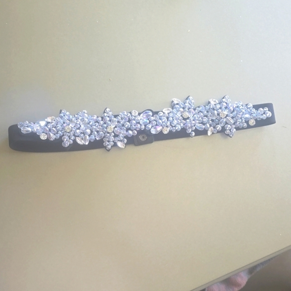 Elevate your outfit with this luxury crystal-embellished belt